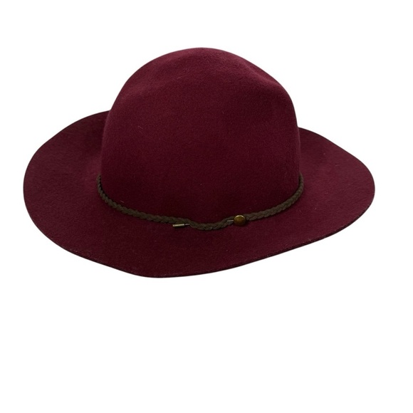 Lucky Brand burgundy wool Rancher with hat pin - Picture 3 of 7